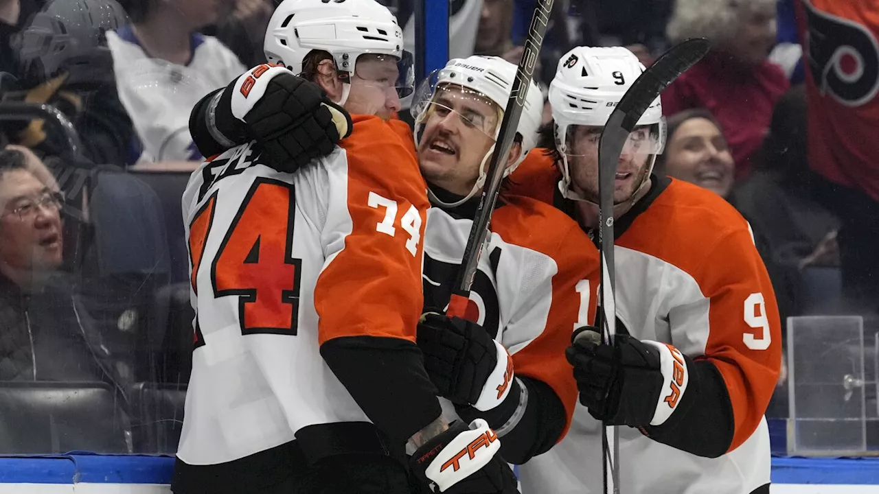 Tippett, Konecny score in shootout to give Flyers 2-1 win over Lightning