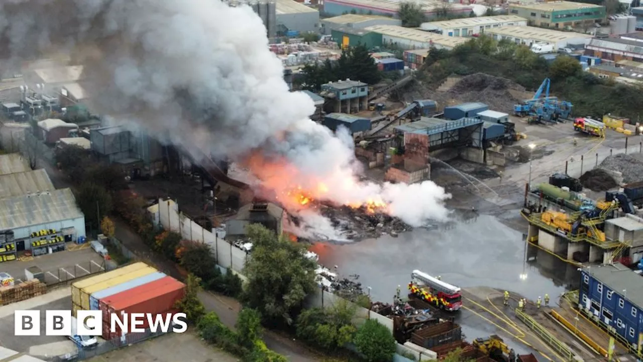 Hitchin fire: Firefighters remain at recycling site blaze