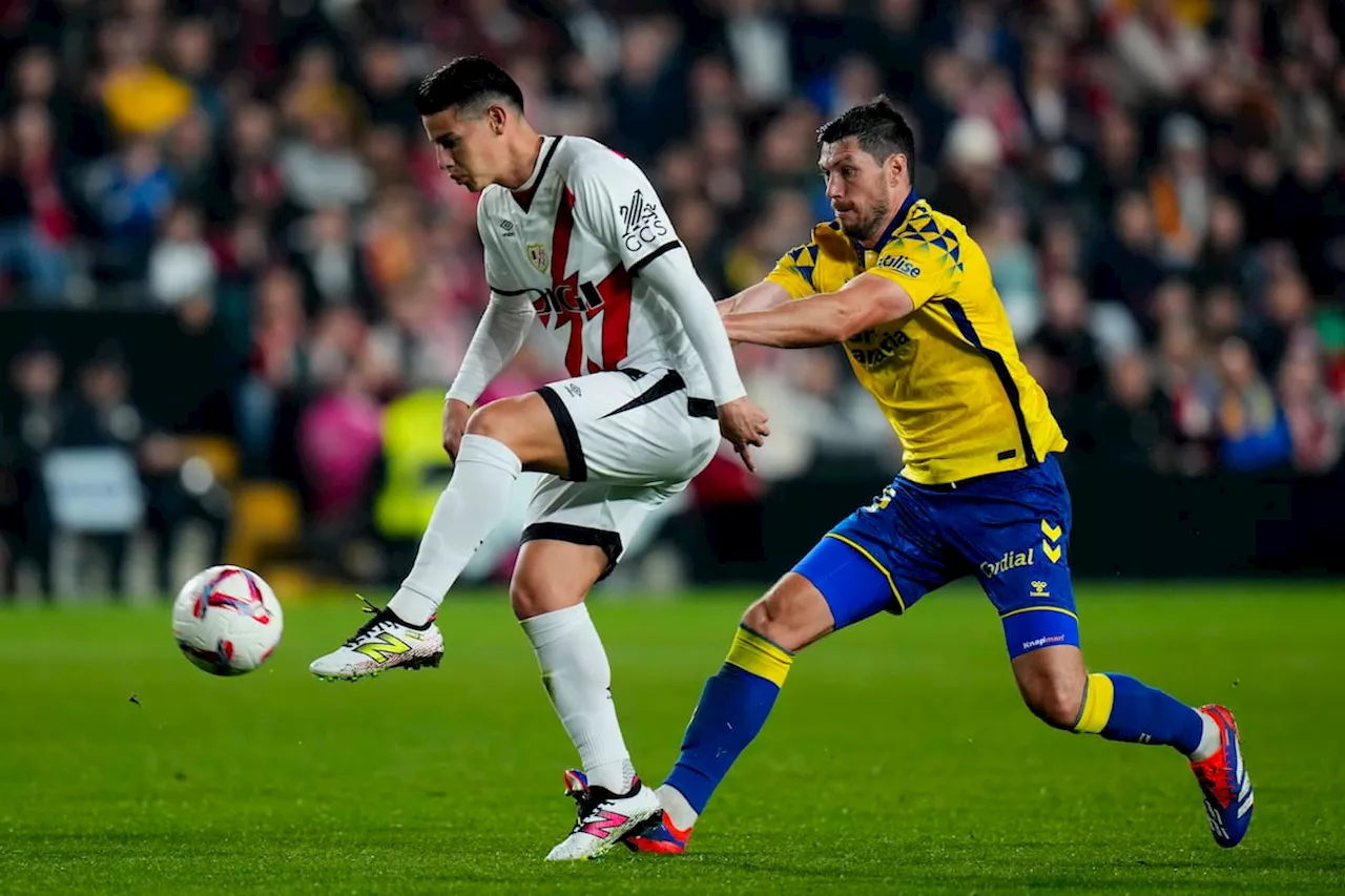 James Rodríguez sumó minutos en la derrota del Rayo Vallecano a manos de las Palmas