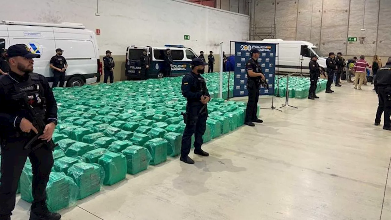 Incautan 13 toneladas de cocaína en España, el mayor decomiso en la historia del país