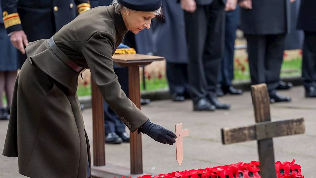 Duchess of Gloucester is sombre as she attends the Field of Remembrance at Westminster Abbey in...