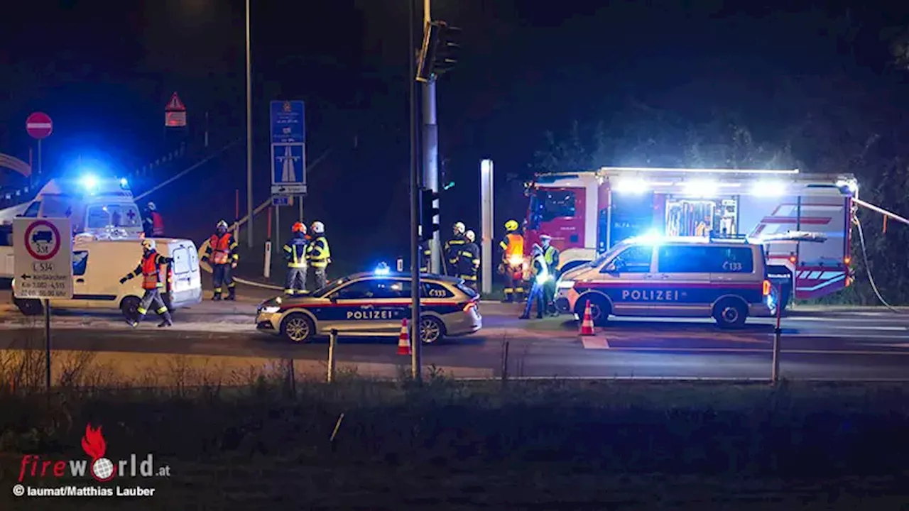 Oö: Rotlicht übersehen: Drei Verletzte bei Kreuzungskollision zwischen zwei Autos in Allhaming