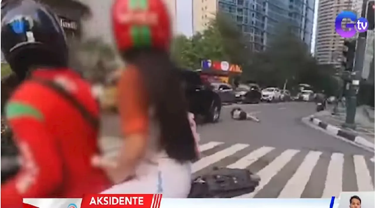 Babaeng tumatawid sa pedestrian lane, nabundol ng SUV na nag-beat the red light sa Taguig