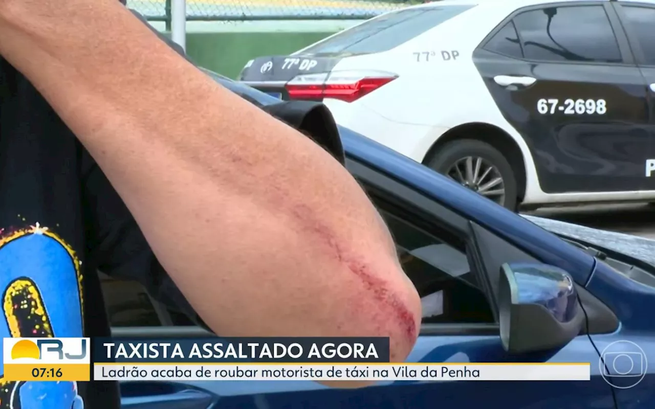 Taxista tem carro roubado e entra em luta corporal com ladrão na Vila da Penha