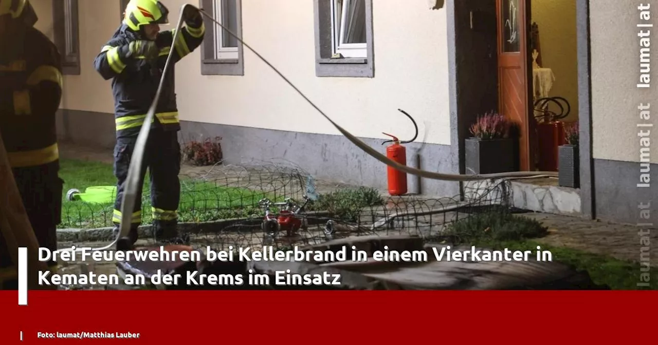 Drei Feuerwehren bei Kellerbrand in einem Vierkanter in Kematen an der Krems im Einsatz