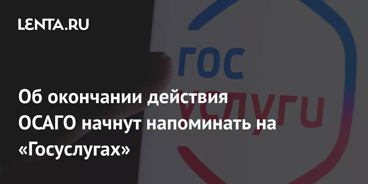 Об окончании действия ОСАГО начнут напоминать на «Госуслугах»