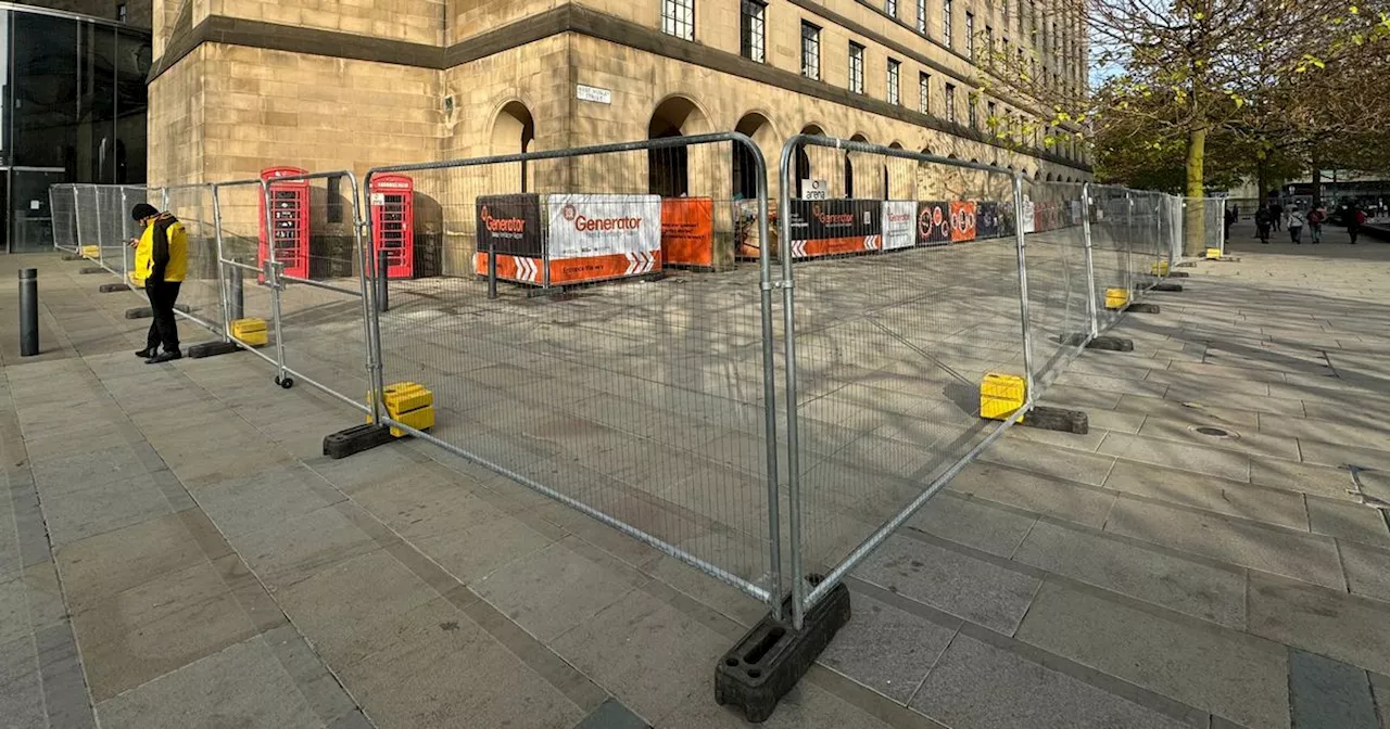 Tents moved on from St Peter's Square and fences put up ahead of Remembrance Day