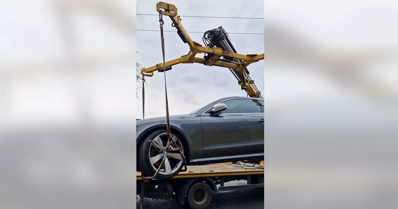 The moment cops seize '£70k' Audi in 'bin the bangers' operation