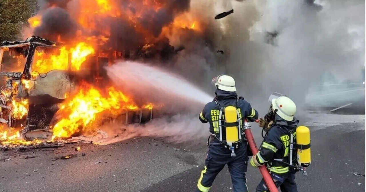 Brennender Lkw: A2 Richtung Hannover bei Vlotho-West ist wieder frei