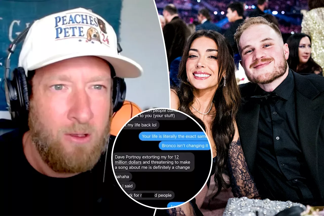 Brianna Chickenfry reveals Zach Bryan text with $12 million Dave Portnoy extortion accusation