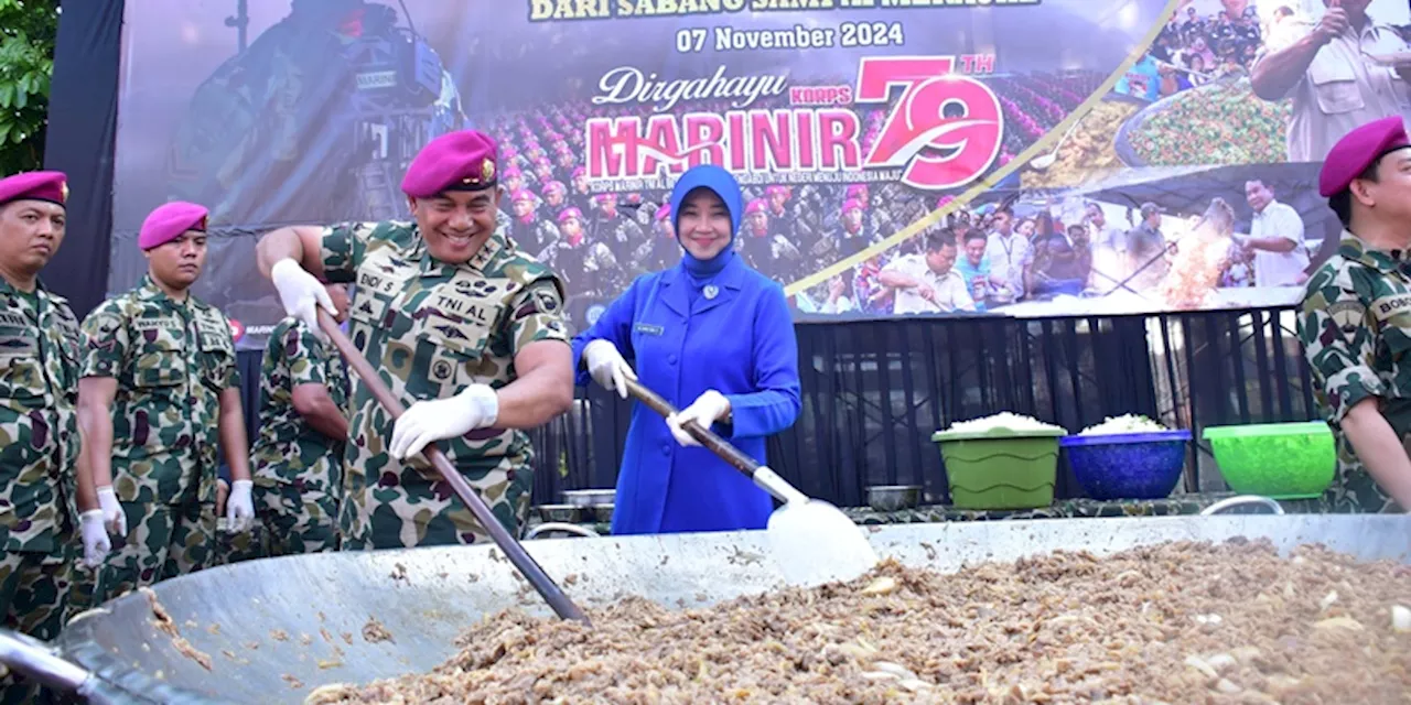 Dukung Program Pemerintah, Marinir Gelar Makan Bergizi Buat Rakyat