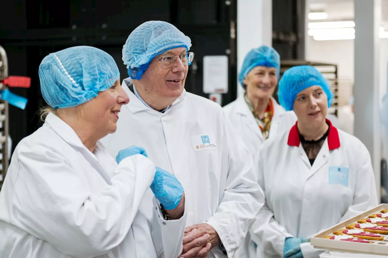 The Duke of Gloucester tours Market Drayton’s gingerbread factory, Festival Drayton Centre and learns how to pour the perfect pint