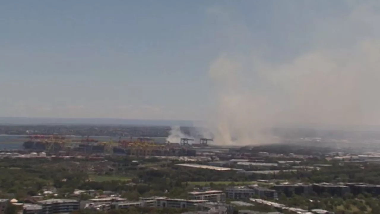 WATCH LIVE: Emergency crews respond to Sydney Airport grass fire after Qantas engine explosion