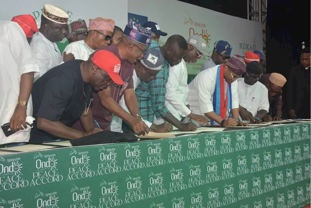 PHOTOS: Political parties, candidates sign peace accord for Ondo guber