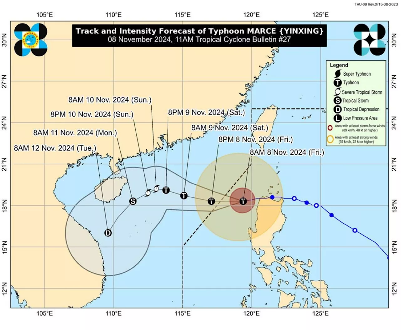 'Marce' weakens further, heads to WPS — Pagasa