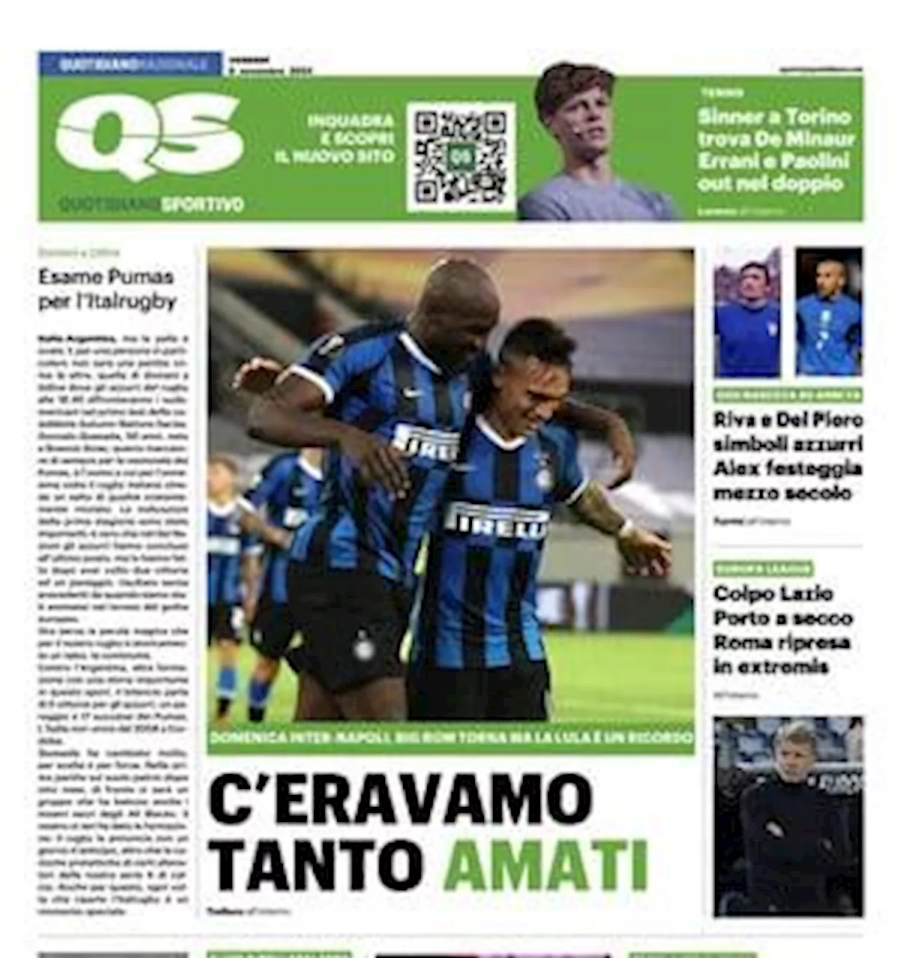 Lautaro e Lukaku avversari in Inter-Napoli, QS non dimentica: 'C'eravamo tanto amati'