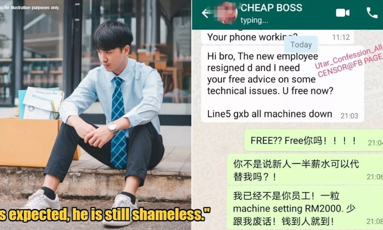 M'sian Shares How Ex-Boss Fired Him & Gave Position to a Relative, But Later Asks Him for 'Free Advice'