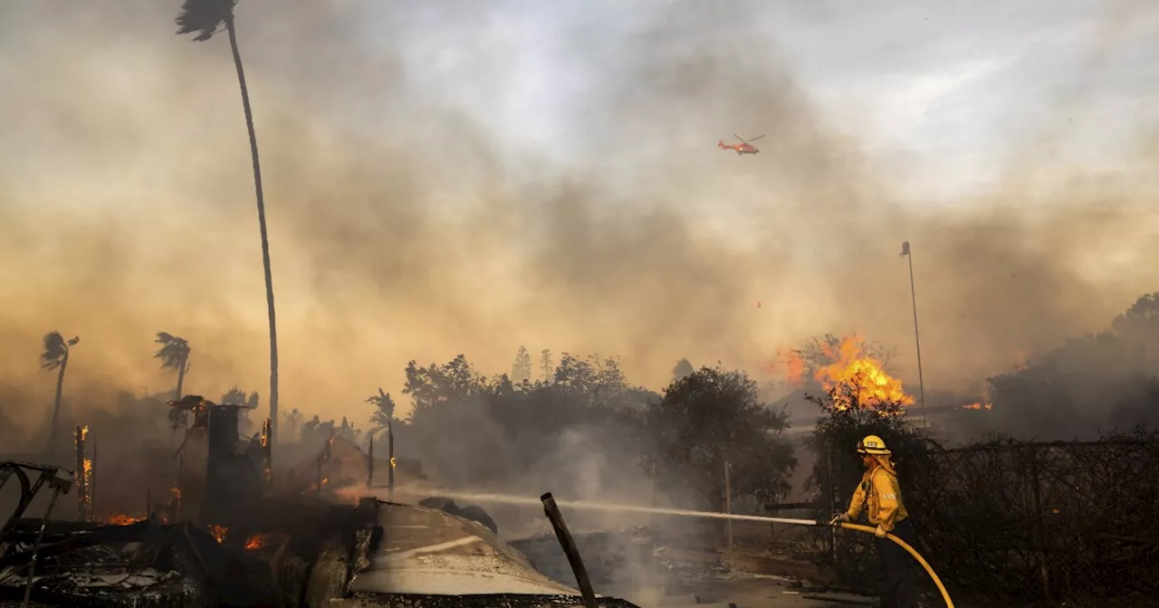 Slower winds aid firefighters battling destructive blaze in Ventura County