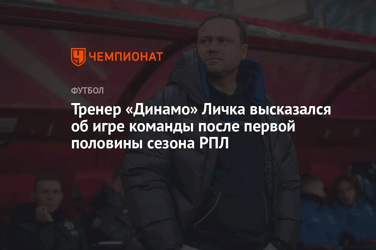 Тренер «Динамо» Личка высказался об игре команды после первой половины сезона РПЛ