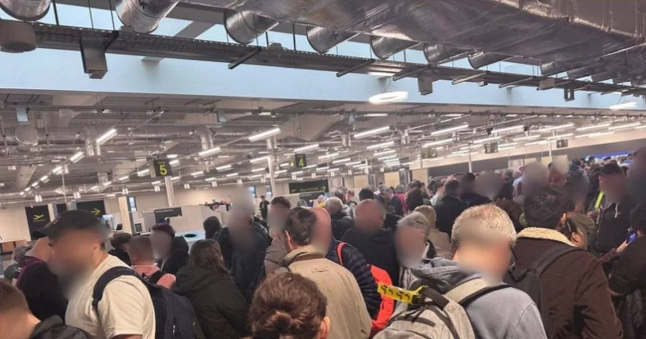 Belfast International Airport faces chaos with understaffing and broken escalators causing massive queues