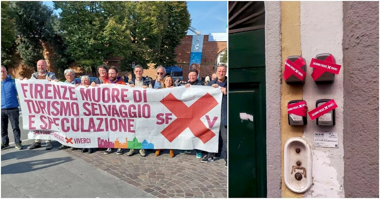 Bloccate con adesivi le macchinette per le chiavi di Airbnb a Firenze: la protesta degli attivisti contro…