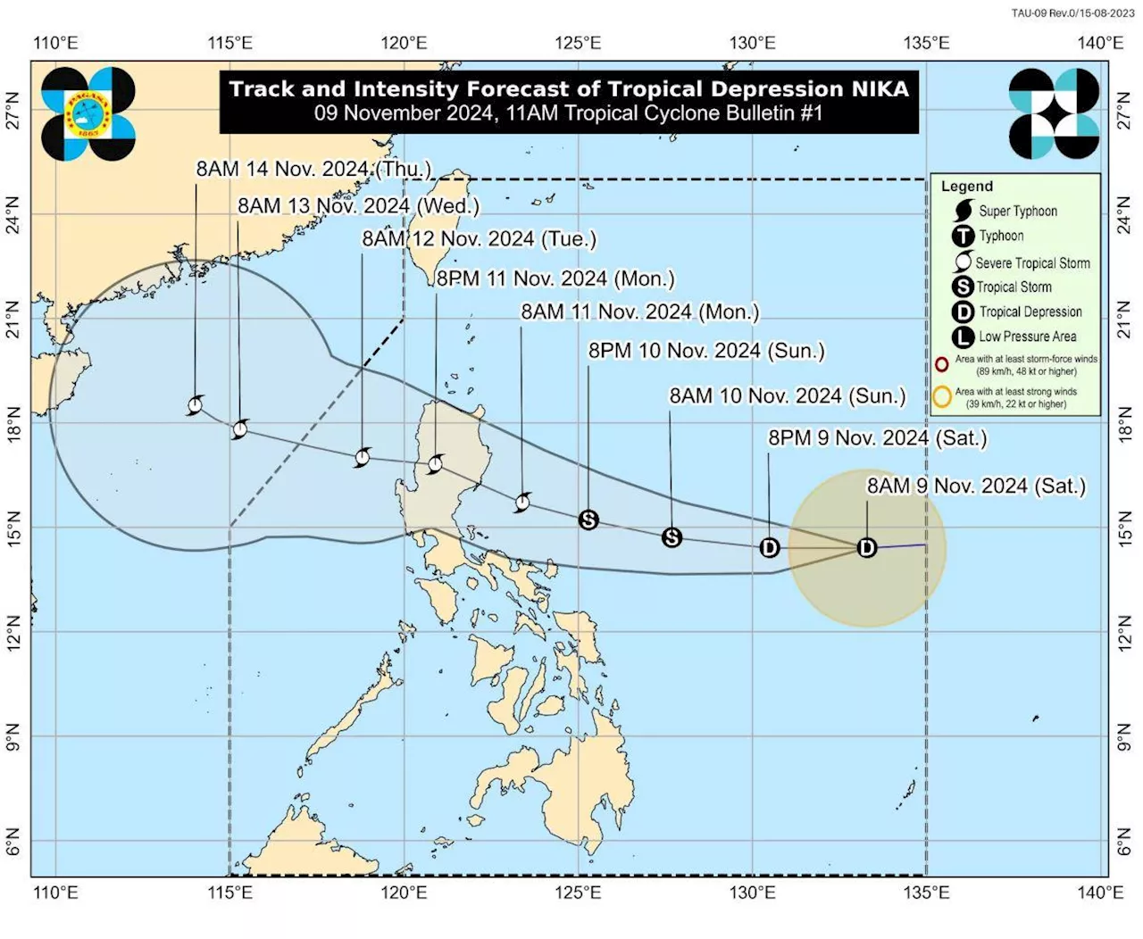 Tropical Depression Nika may become storm by Monday — PAGASA