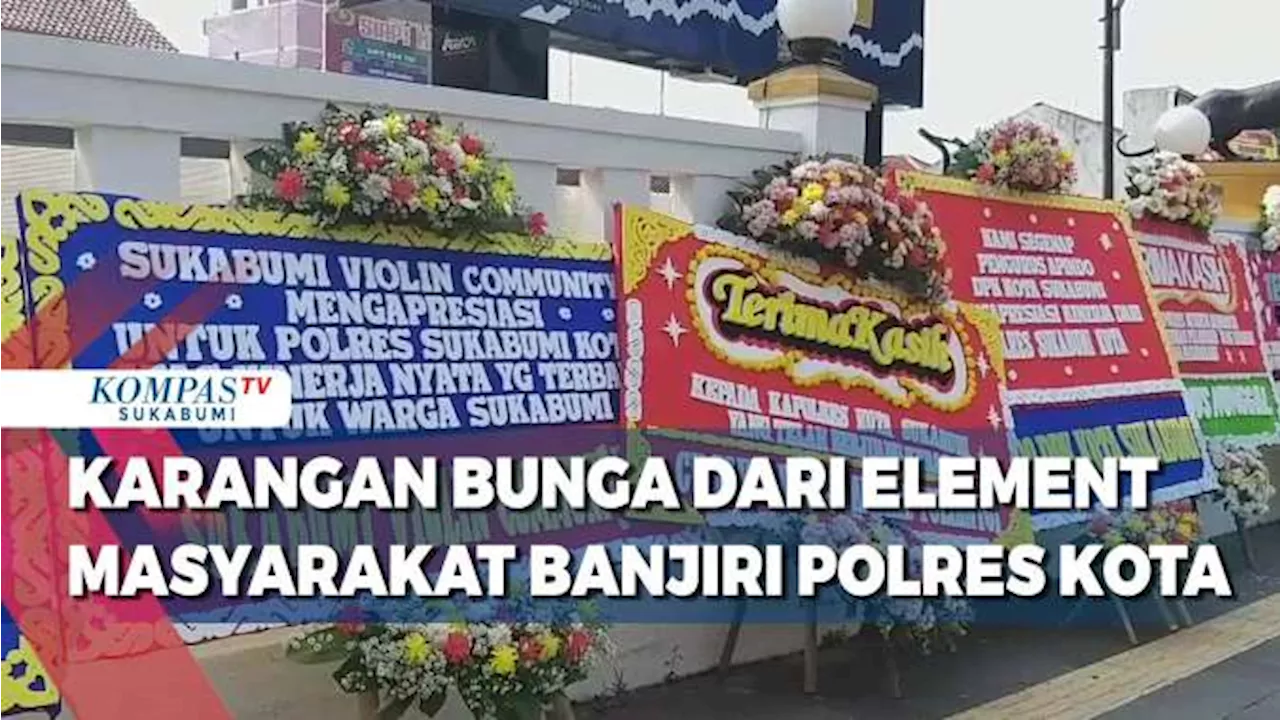 Karangan Bunga Dari Element Masyarakat Banjiri Polres Kota