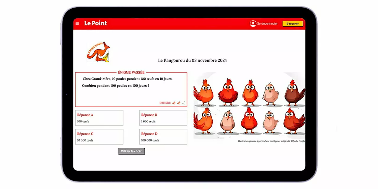 Libérez votre esprit mathématique avec le « Kangourou du jour » !