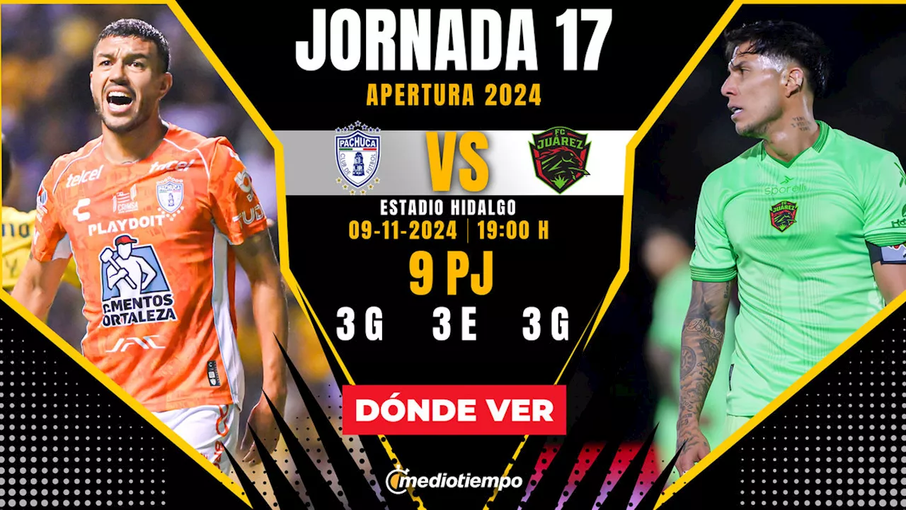 Dónde-VER Pachuca vs-Juárez-HOY: Horario-y canal-partido-Liga MX-2024