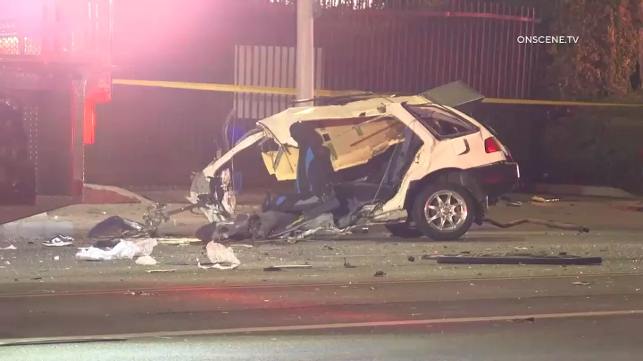 Rolls Royce driver on the run following hit-and-run crash in Van Nuys