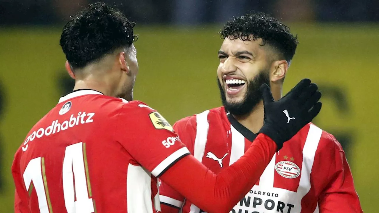 Pepi en Saibari zetten PSV op 0-2 bij NAC • Hekkensluiter RKC begonnen tegen NEC