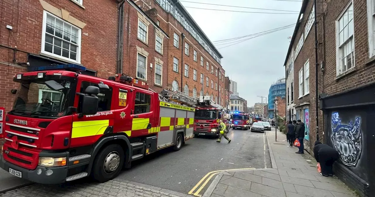 Nottingham fire at apartment block closed city centre road