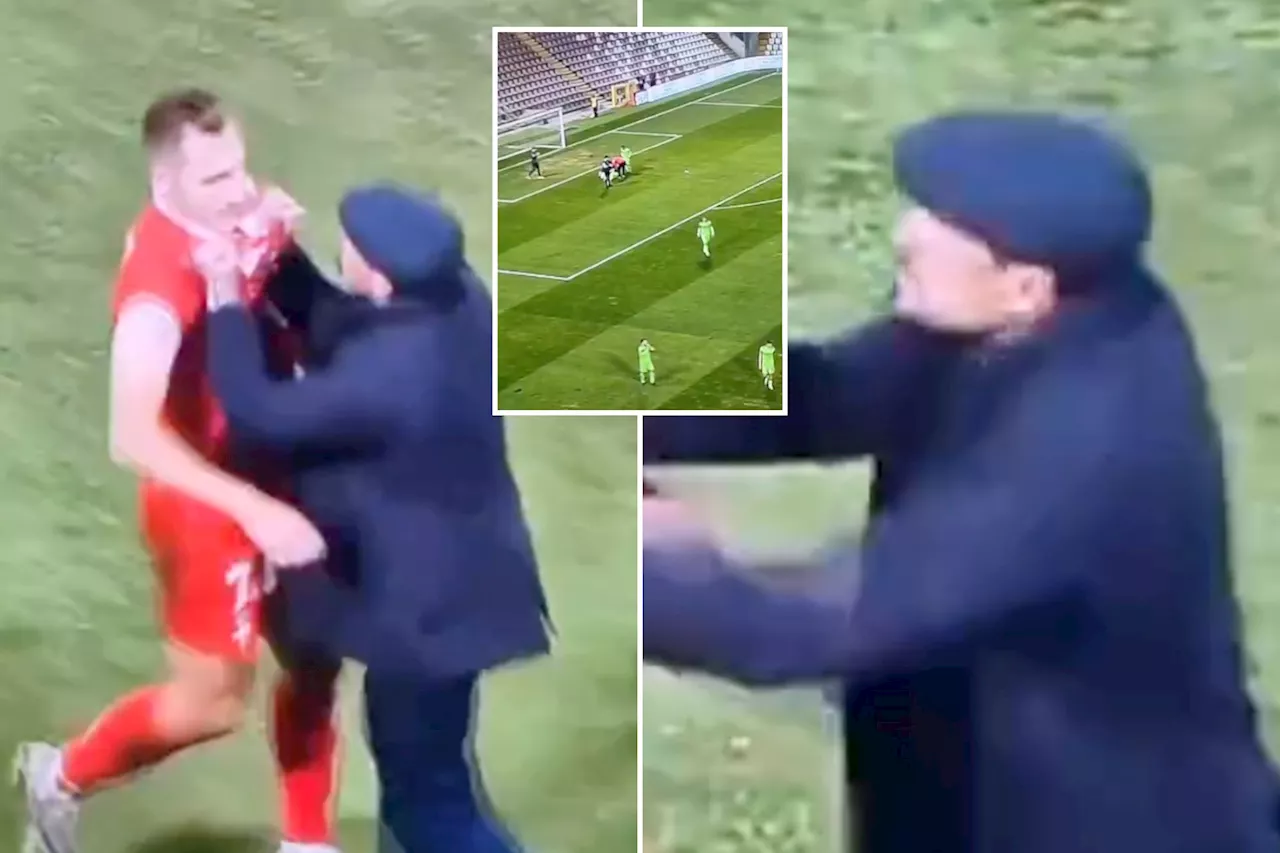 Soccer manager Pep Clotet attacks own player during game in chaotic moment