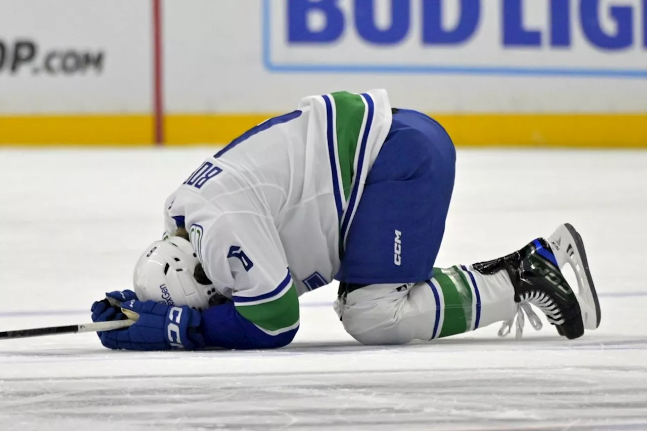 Vancouver Canucks winger Brock Boeser sidelined with upper-body injury following hit