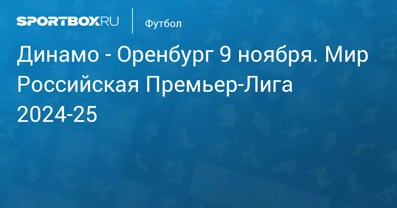 Оренбург 9 ноября. Мир Российская Премьер-Лига 2024-25. Протокол матча