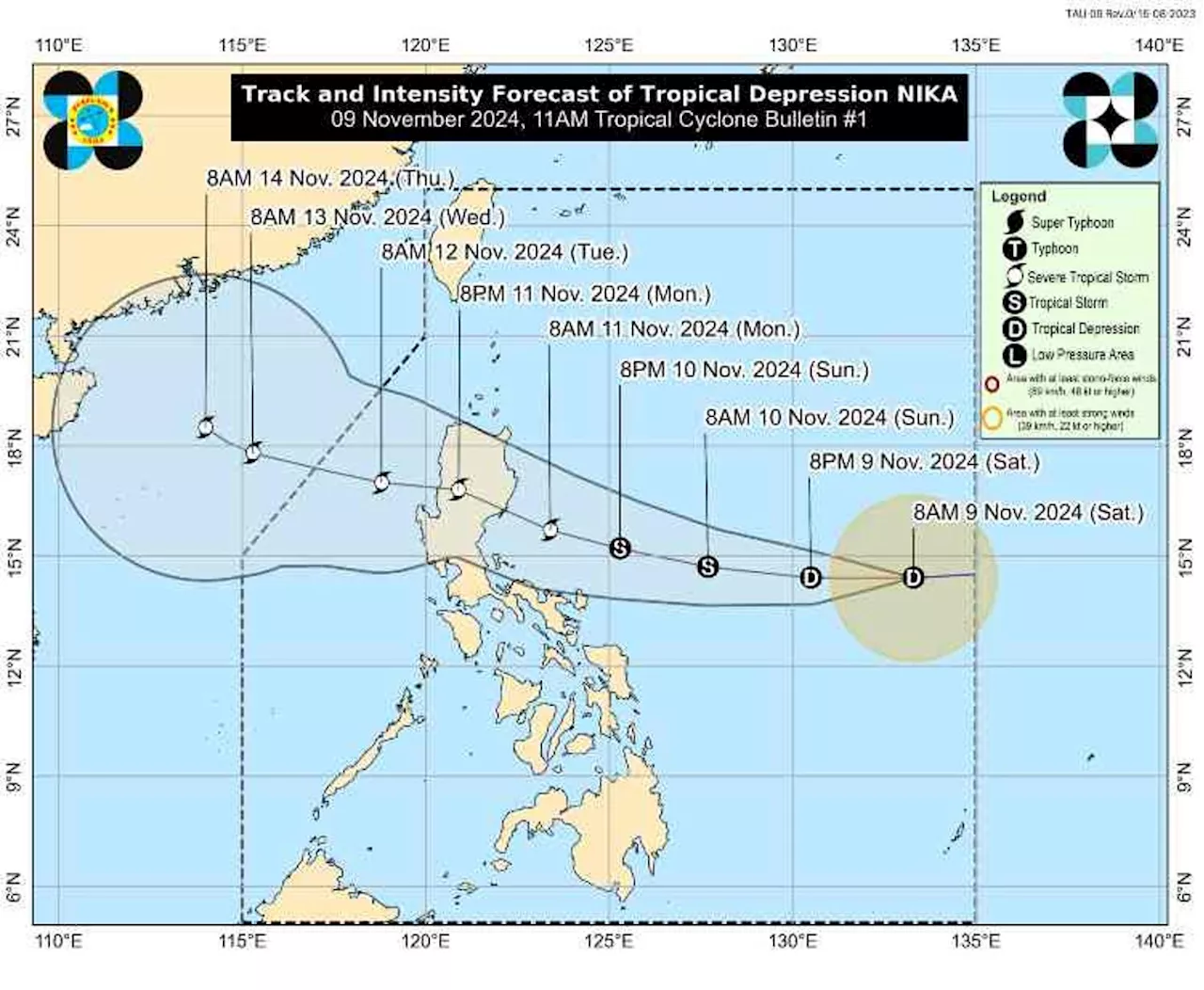 LPA intensifies into Tropical Depression Nika