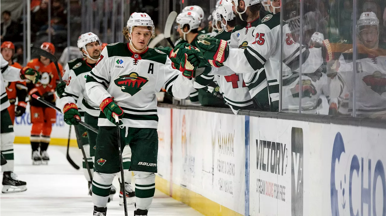 Kaprizov scores twice to lead Wild past Ducks