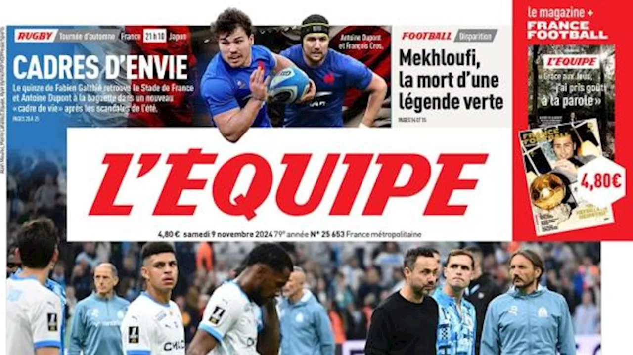 L'Equipe in apertura dopo il ko interno dell'Olympique Marsiglia: 'La De Zerbite'