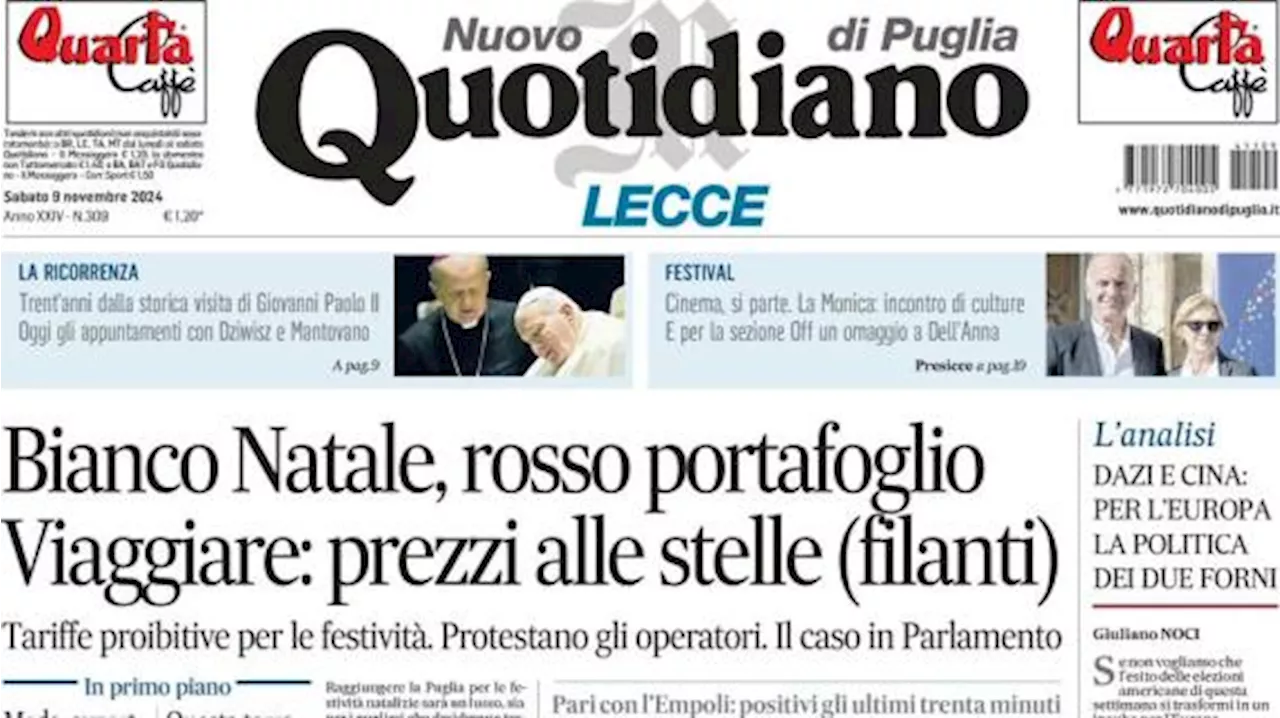 Nuovo Quotidiano di Puglia: 'Lecce: all'inferno e ritorno. La speranza punto a punto'