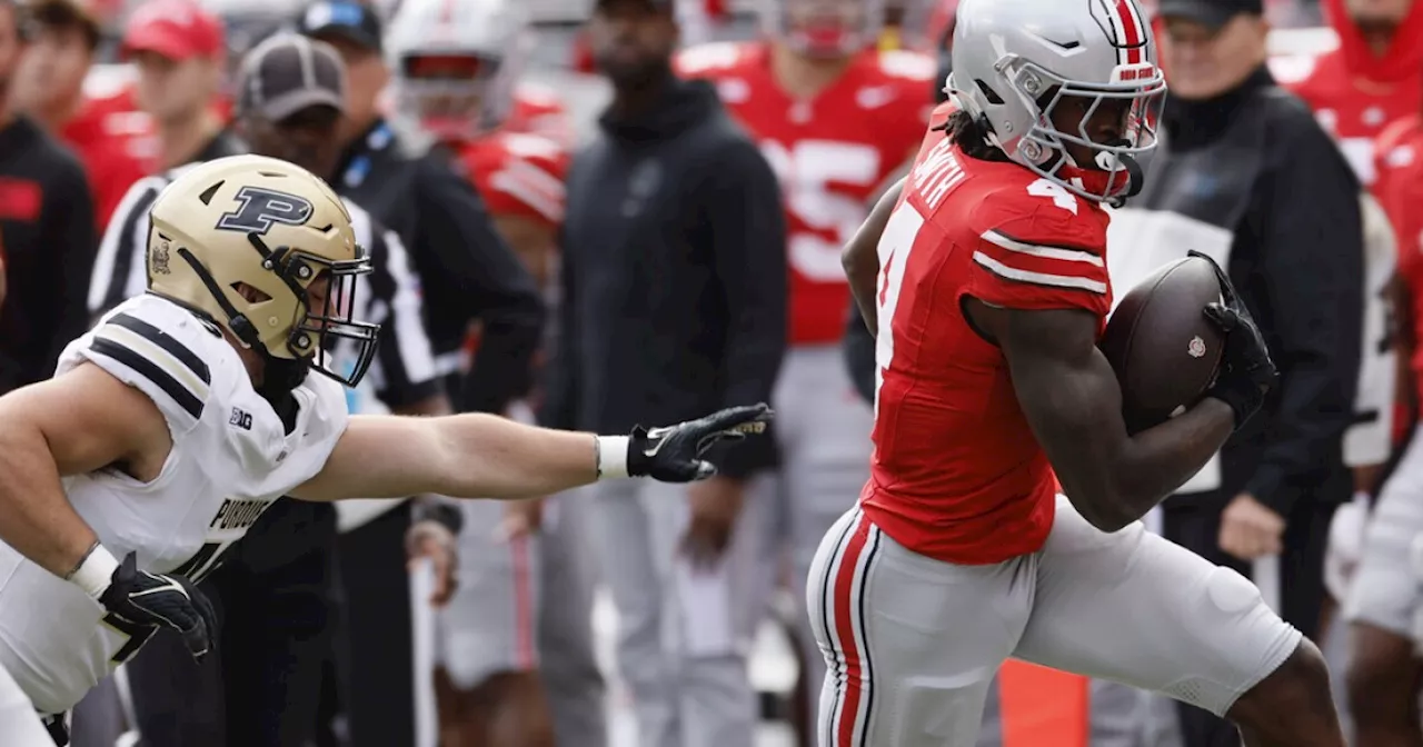 Jeremiah Smith breaks school record with 9th TD catch as No. 3 Ohio State rolls over Purdue 45-0