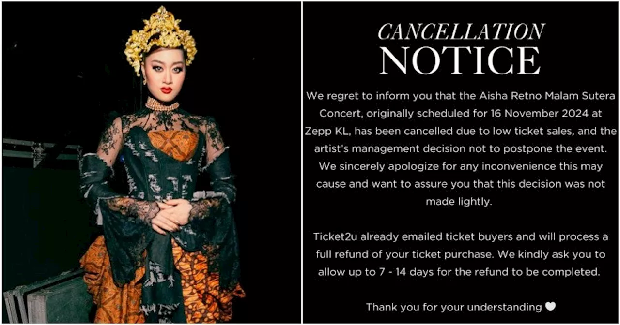 'This decision was not made lightly' - M'sian Singer Gets Her KL Show Cancelled Due to Low Ticket Sales