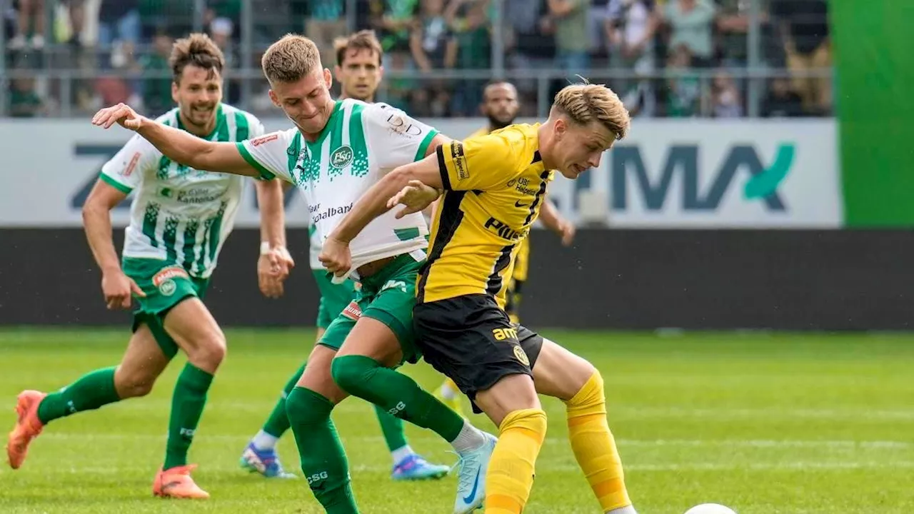 YB setzt sich mit 2:0 gegen den FCSG durch