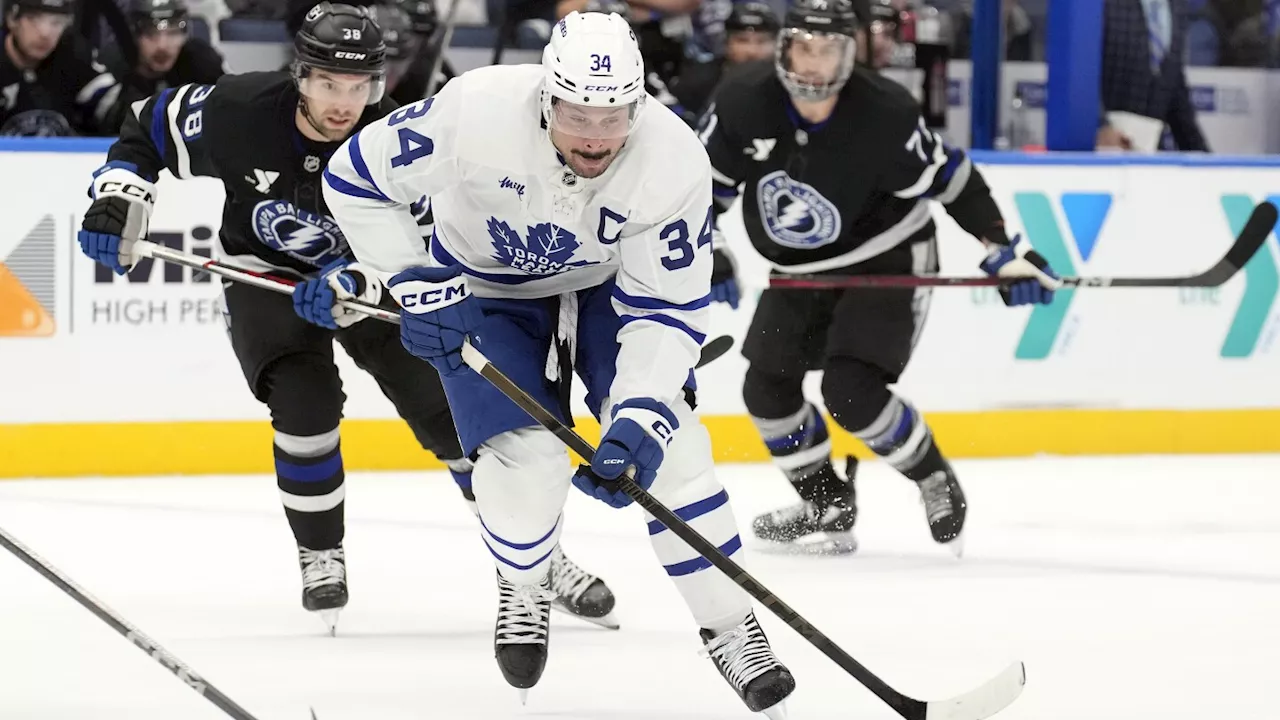 Auston Matthews picks up assist in his return to the lineup as Maple Leafs top Lightning 5-3