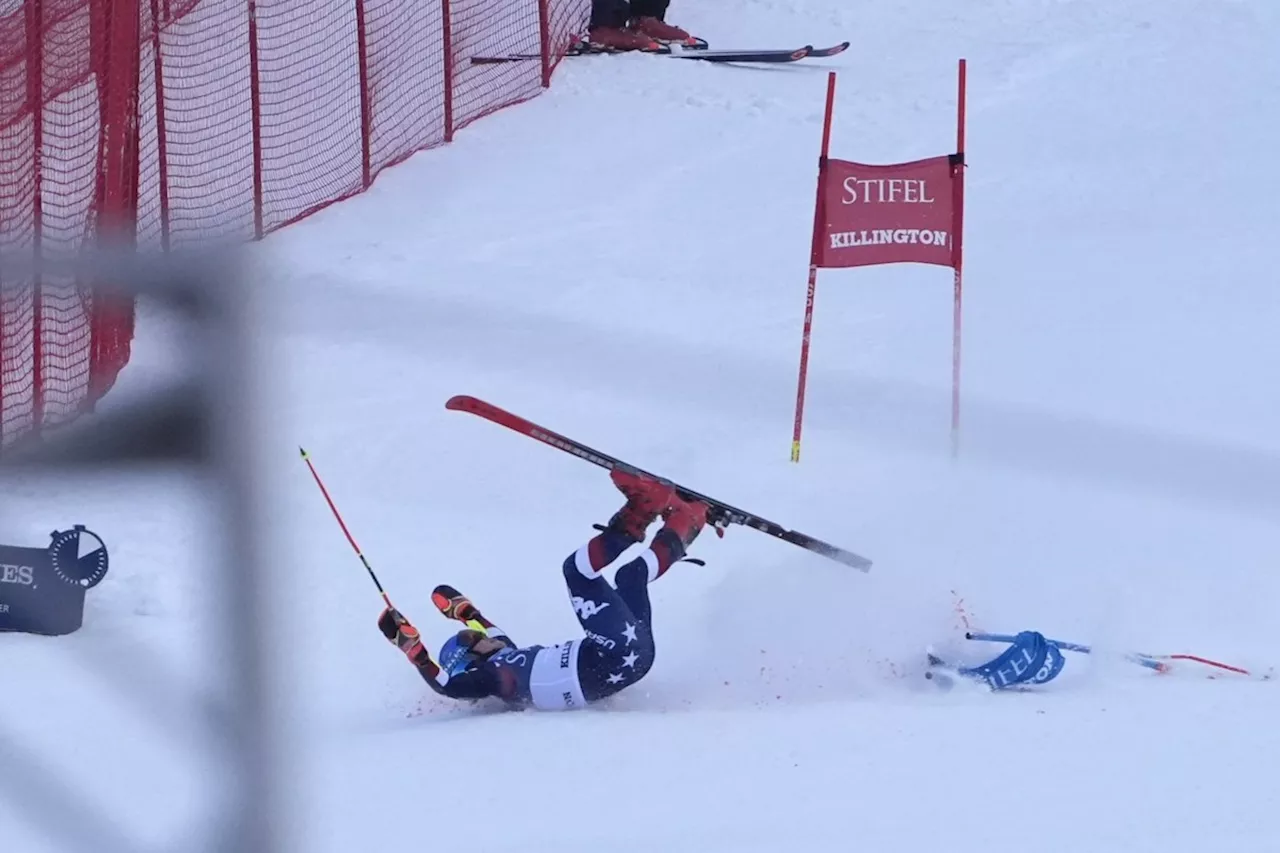 Mikaela Shiffrin suffers abrasion on hip during crash on final run of World Cup giant slalom