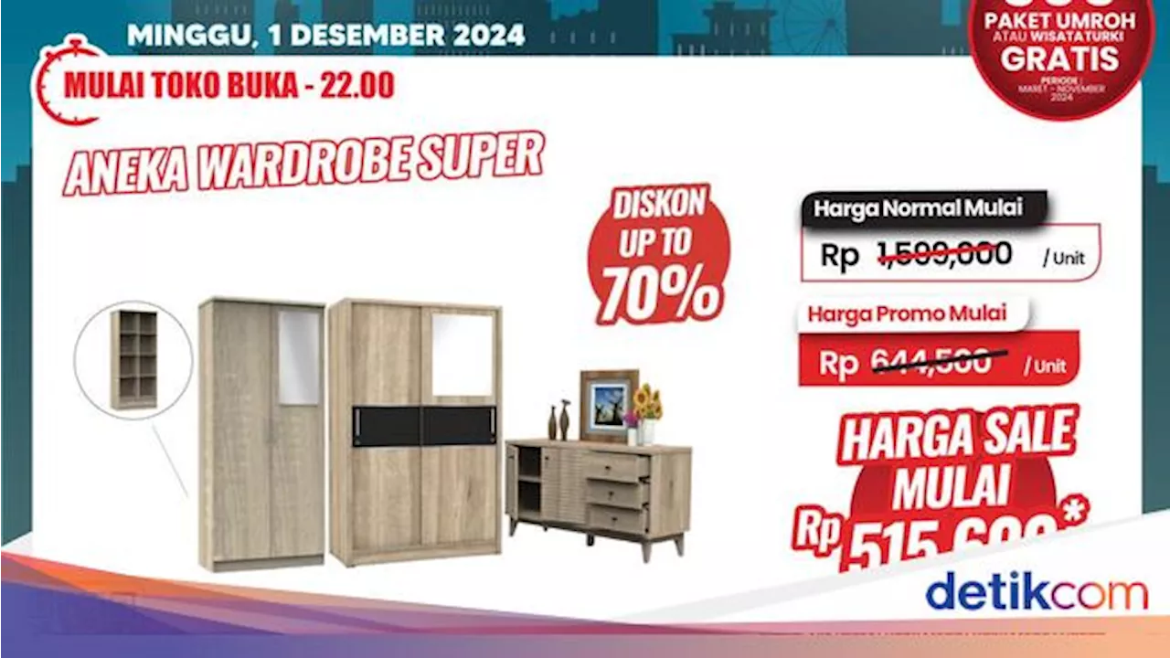 Transmart Full Day Sale! Beli Lemari Bisa Dapat Diskon hingga Rp 1 Juta