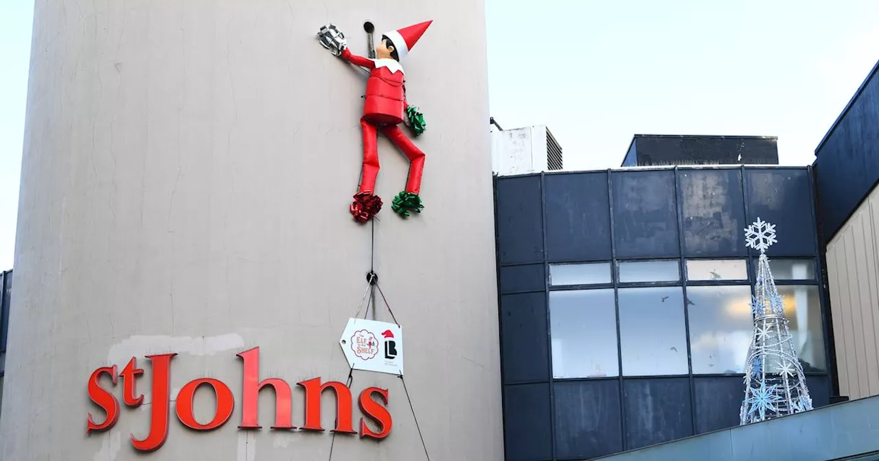 Giant Elf on the Shelf spotted on side of former Radio City Tower