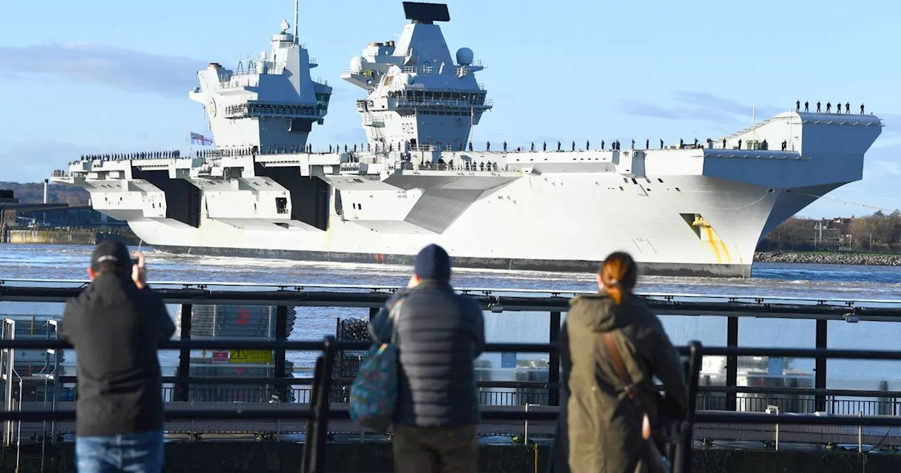 Huge HMS Prince of Wales warship arrives in Liverpool