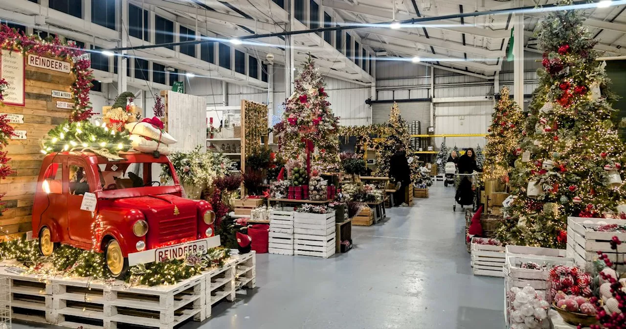 I thought my friend was joking about the Christmas decorations inside warehouse in Merseyside