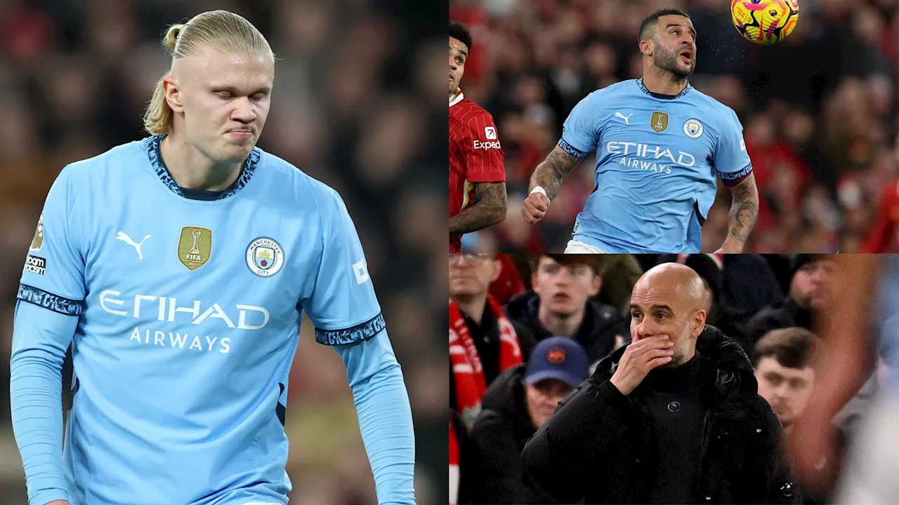 Man City player ratings vs Liverpool: Woeful Kyle Walker exposed yet again as champions' defence falls apart while Erling Haaland has another quiet game as champions' Premier League title bid suffers fatal blow