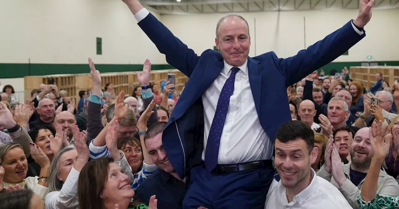 Fianna Fáil Leader Micheál Martin Hoisted Up After Election Victory